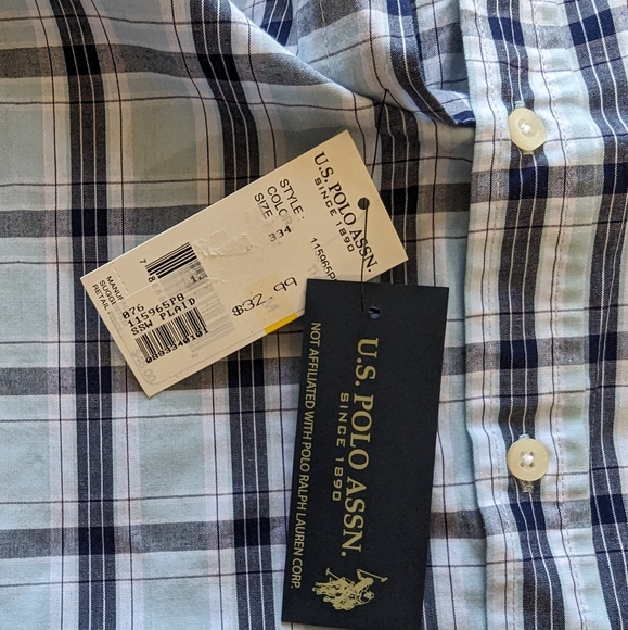 Ralph Lauren Polo Blue Plaid Short Sleeve Button Down Shirt Size Medium - Picture 3 of 5